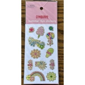 Vintage Gymboree Summer Fun Foil Stickers 2004 NOS Groovy Flower Power Rare